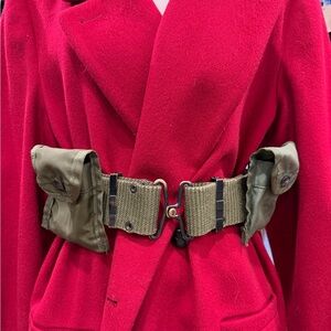 Vintage Military Belt with Pouches